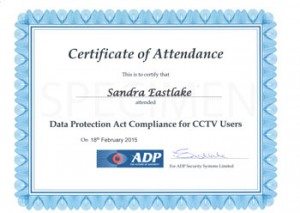 ADP CCTV certificate of attendance